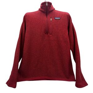 Patagonia Better Sweater Mens Small Red 1/4 Zip Fleece Pullover STY25522 FA15